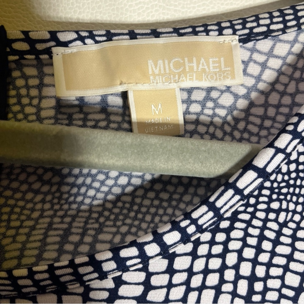 Michael Kors Blue and White Sheath Dress - Picture 2 of 5